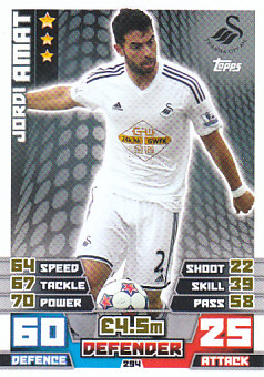 Jordi Amat Swansea City 2014/15 Topps Match Attax #294